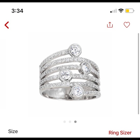 Sterling Silver Vertical Bezel Fashion Ring - Picture 6 of 6